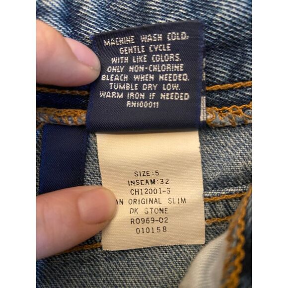 Vtg Bongo Original Slim High‎ Rise Distressed Jeans 90s sz 5 SEE DESCRIPTION - Picture 4 of 14